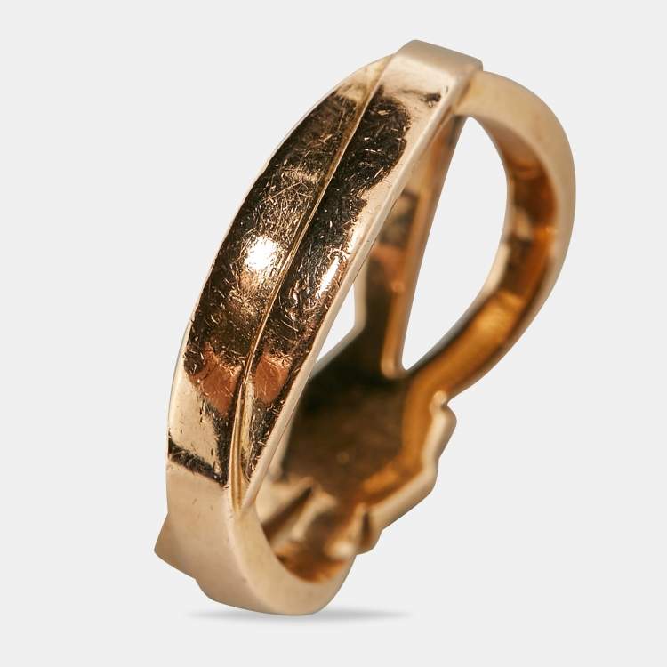 Pre Owned Chaumet Liens Séduction Diamonds 18k Rose Gold Ring Size 50