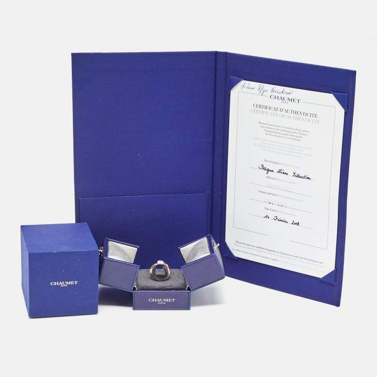 Pre Owned Chaumet Liens Séduction Diamonds 18k Rose Gold Ring Size 50