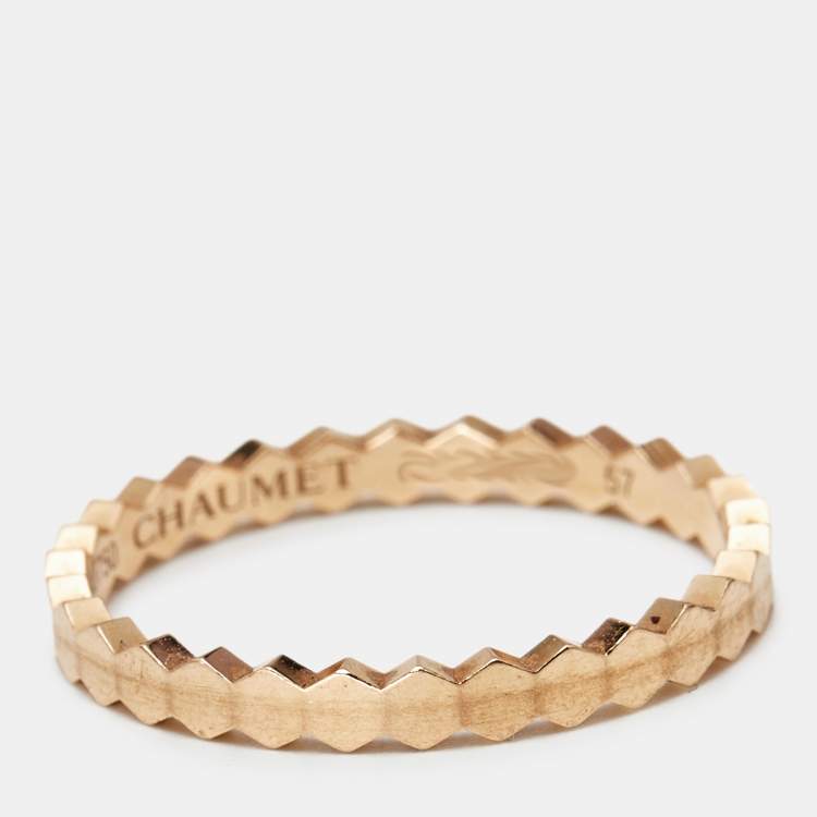 Pre Owned Chaumet Bee My Love 18k Rose Gold Ring Size 57