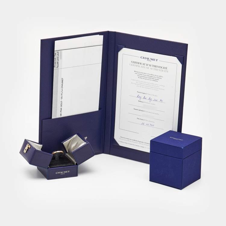 Pre Owned Chaumet Bee My Love 18k Rose Gold Ring Size 57