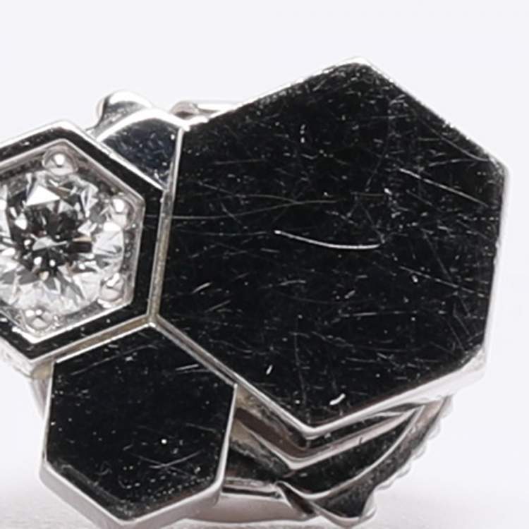 Pre Owned Chaumet Bee My Love Diamond 18k White Gold Stud Earrings