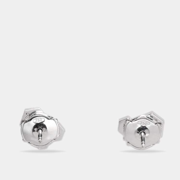 Pre Owned Chaumet Bee My Love Diamond 18k White Gold Stud Earrings