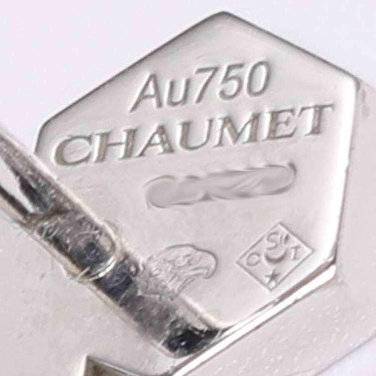 Pre Owned Chaumet Bee My Love Diamond 18k White Gold Stud Earrings