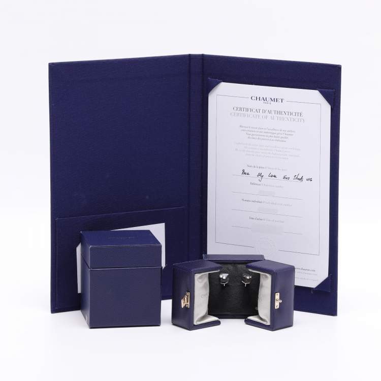 Pre Owned Chaumet Bee My Love Diamond 18k White Gold Stud Earrings