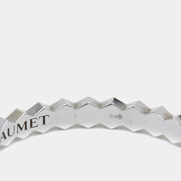 Pre Owned Chaumet Bee My Love 18K White Gold Band Ring Size 58