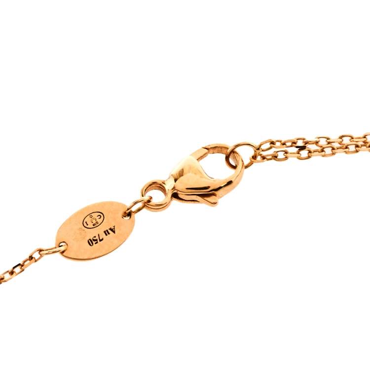 Pre Owned Chaumet Jeux De Liens Pink Opal Diamond 18K Rose Gold Necklace