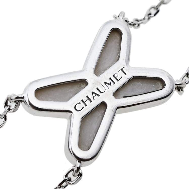 Pre Owned Chaumet Jeux de Liens Diamond Mother of Pearl  18k White Gold Bracelet