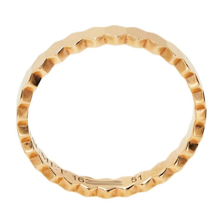 Pre Owned Chaumet Bee My Love Textured 18K Rose Gold Ring Size 51