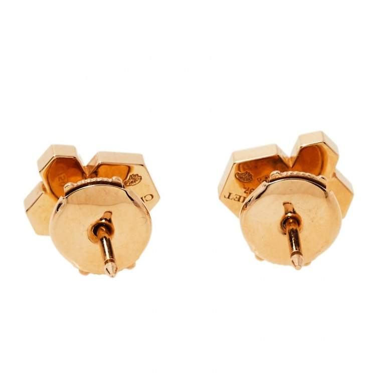 Pre Owned Chaumet Bee My Love Diamond 18k Rose Gold Stud Earrings