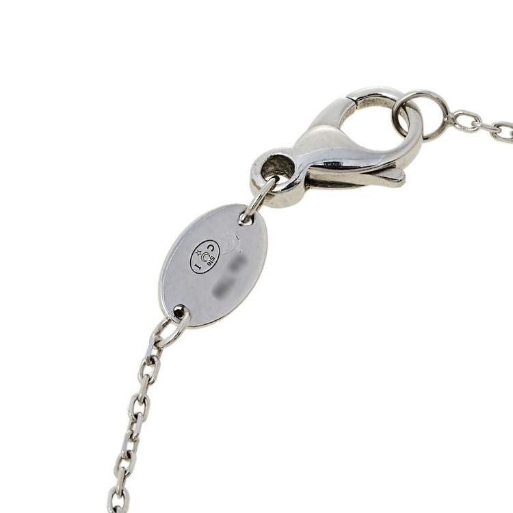 Pre Owned Chaumet Jeux de Liens Diamond Grey Mother of Pearl 18K White Gold Bracelet