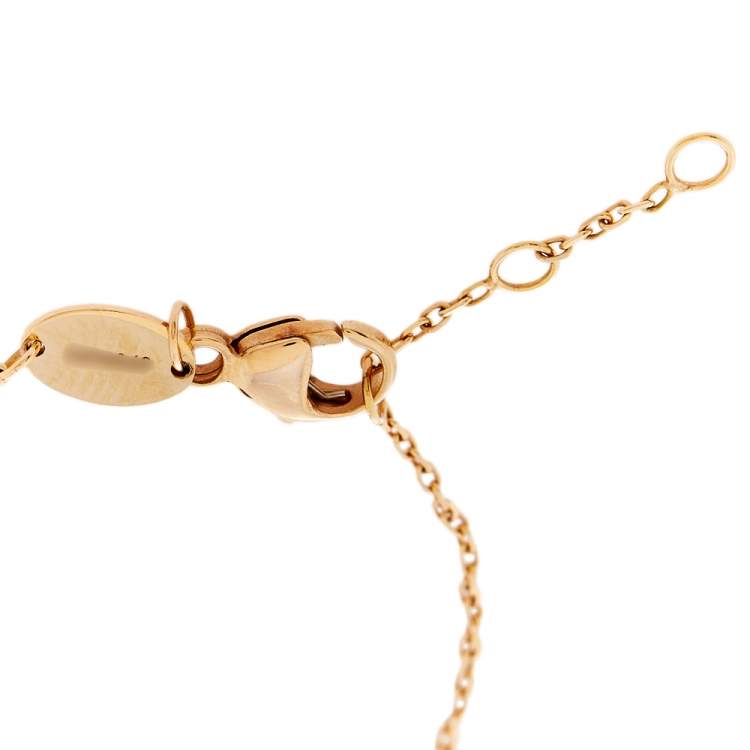 Pre Owned Chaumet Jeux De Liens Mother of Pearl Diamond 18K Rose Gold Bracelet