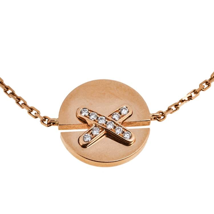 Pre Owned Chaumet Jeux De Liens Harmony Diamond 18K Rose Gold Bracelet