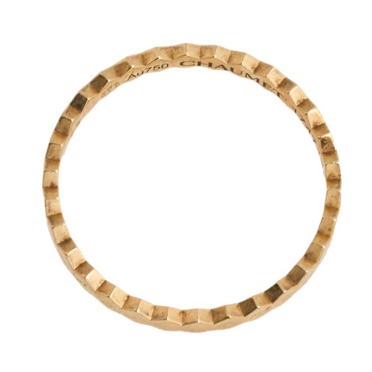 Pre Owned Chaumet Bee My Love 18K Yellow Gold Band Ring Size 57
