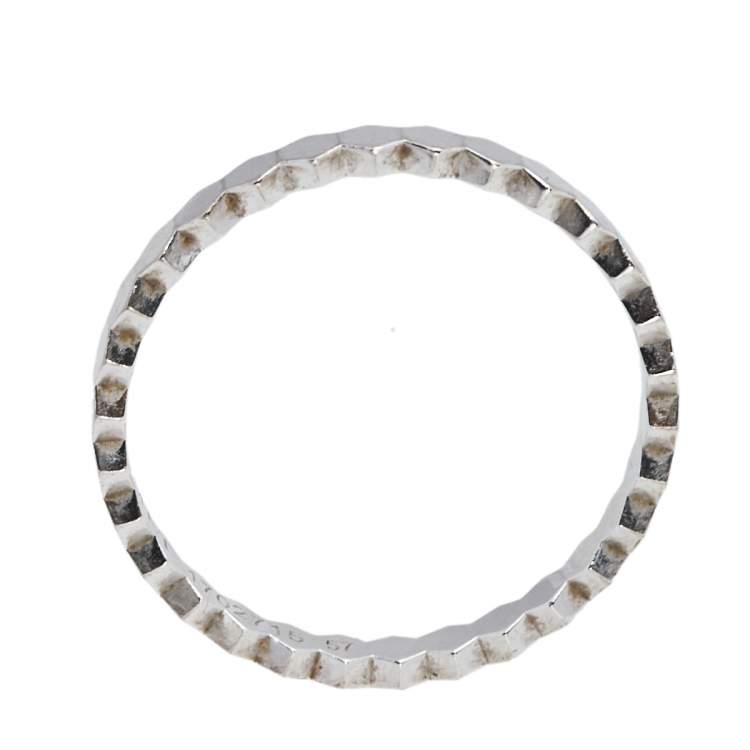 Pre Owned Chaumet Bee My Love 18K White Gold Band Ring Size 57