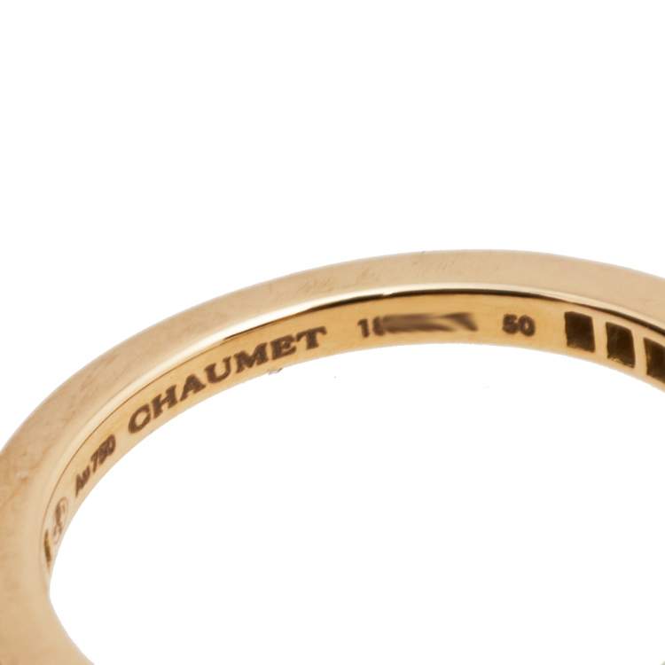 مملوكة مسبقًا Chaumet Triomphe de Chaumet  Diamond 18K Rose Gold Wedding Band Ring Size 50