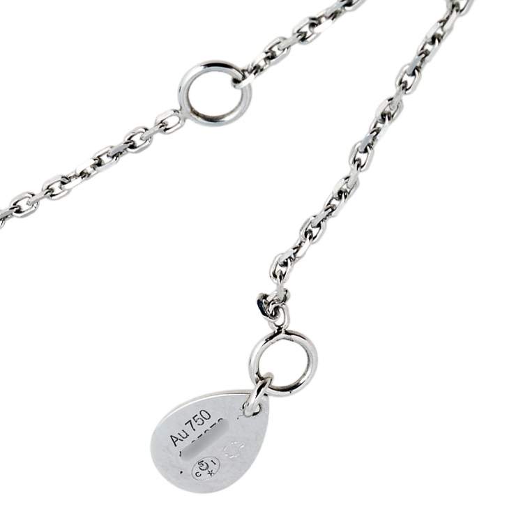 Pre Owned Chaumet Josephine Diamond Pearl 18K White Gold Pendant Necklace