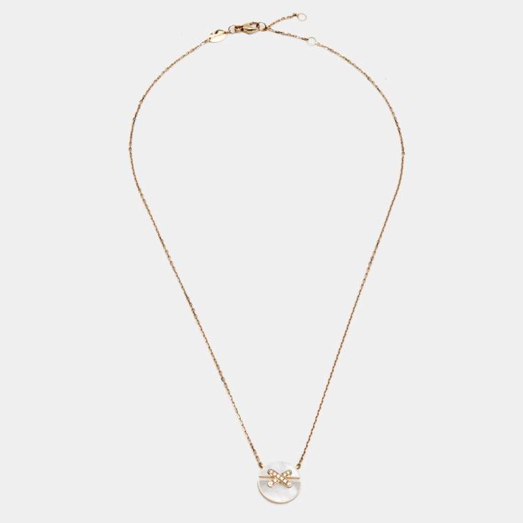 Chaumet Jeux de Liens Harmony Diamond Mother of Pearl 18k Rose Gold Small  Model Pendant Necklace Chaumet