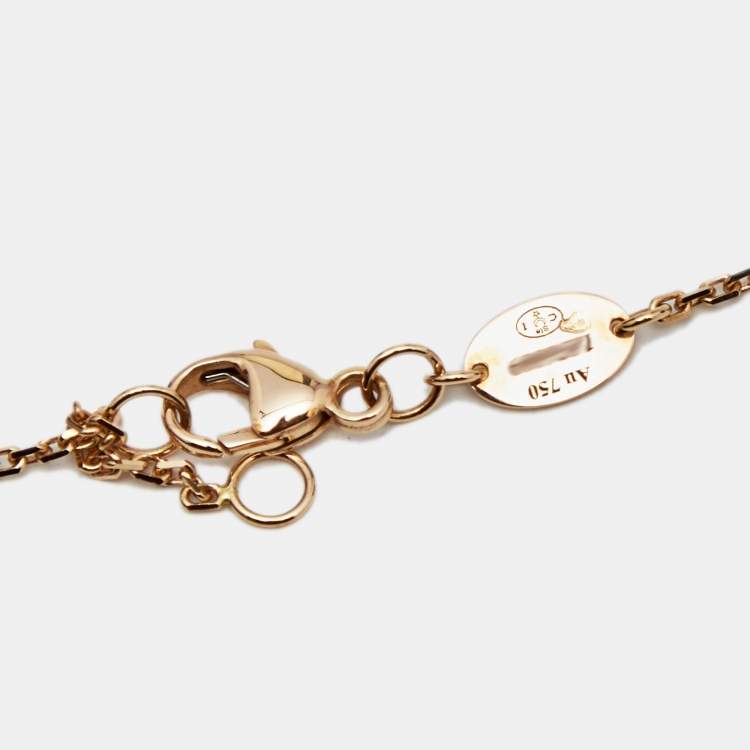 Pre Owned Chaumet Jeux de Liens Harmony Diamond Mother of Pearl 18k Rose Gold Small Model Pendant Necklace