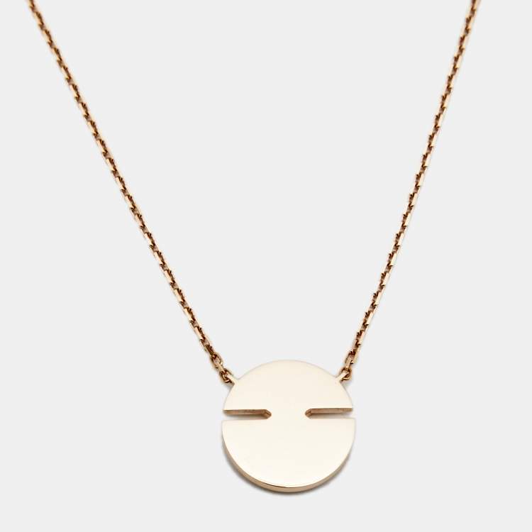 Pre Owned Chaumet Jeux de Liens Harmony Diamond Mother of Pearl 18k Rose Gold Small Model Pendant Necklace