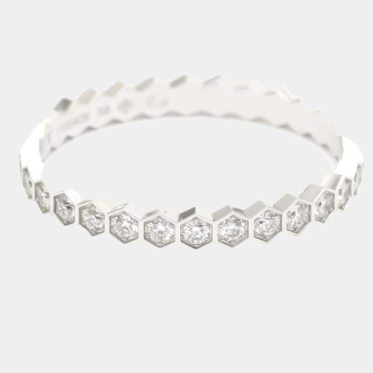 Pre Owned Chaumet Bee My Love 18K White Gold Diamond Ring EU 58