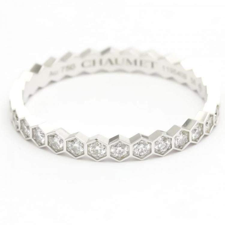 Pre Owned Chaumet Bee My Love 18K White Gold Diamond Ring EU 58