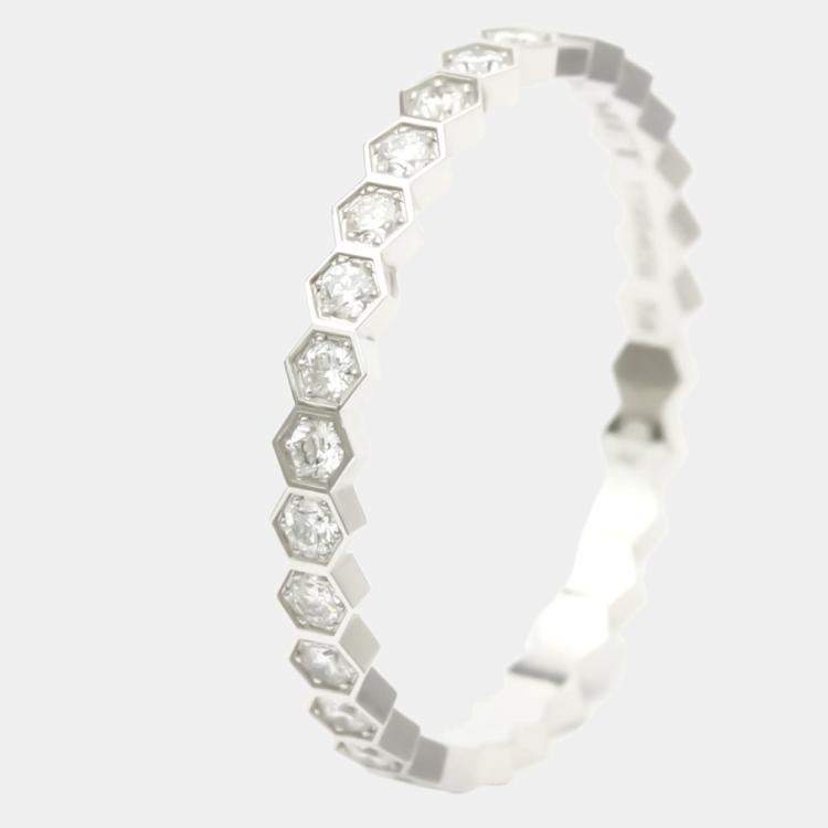 Pre Owned Chaumet Bee My Love 18K White Gold Diamond Ring EU 58