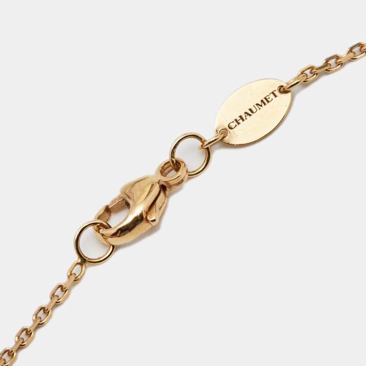 Pre Owned Chaumet Jeux de Liens Harmony Diamond 18k Rose Gold Small ModelNecklace