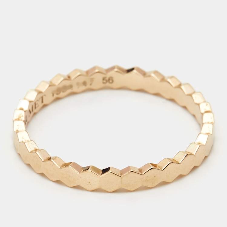 Pre Owned Chaumet Bee My Love 18k Rose Gold Band Ring Size 56