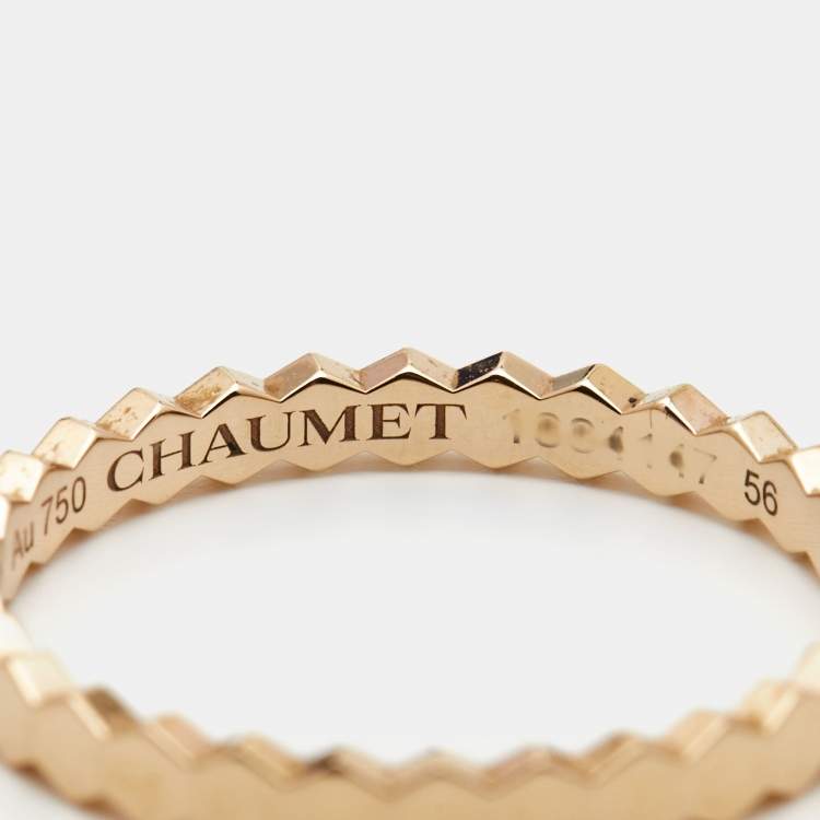 Pre Owned Chaumet Bee My Love 18k Rose Gold Band Ring Size 56