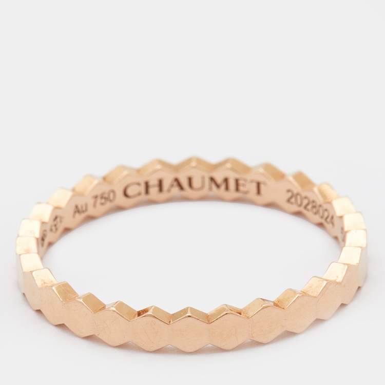 Pre Owned Chaumet Bee My Love 18k Rose Gold Ring Size 54