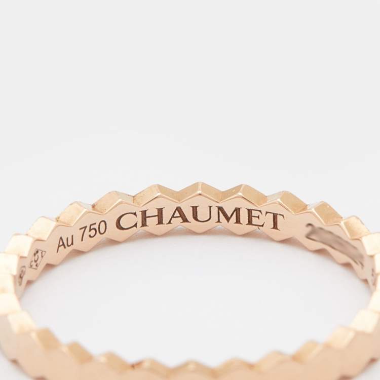 Pre Owned Chaumet Bee My Love 18k Rose Gold Ring Size 54