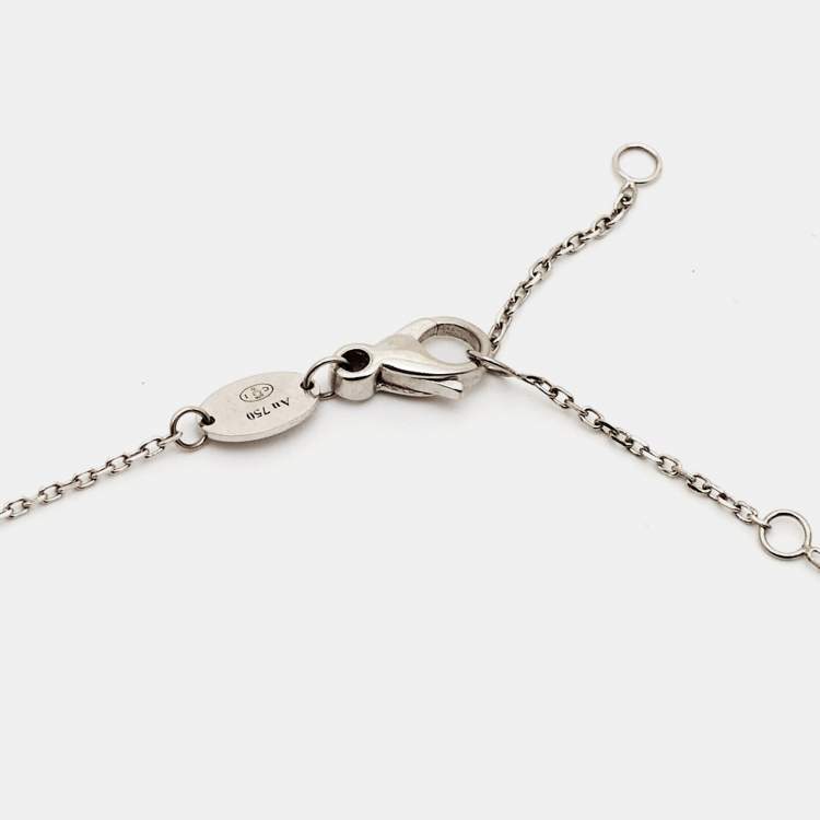 Pre Owned Chaumet Jeux de Liens Grey Mother of Pearl Diamond 18k White Gold Necklace