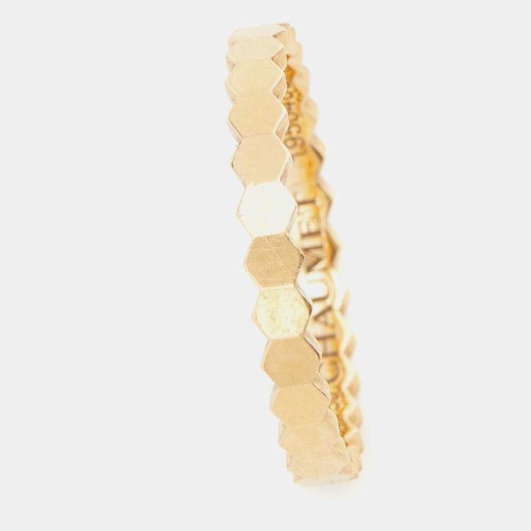 Pre Owned Chaumet Bee My Love 18k Yellow Gold Band Ring Size 51
