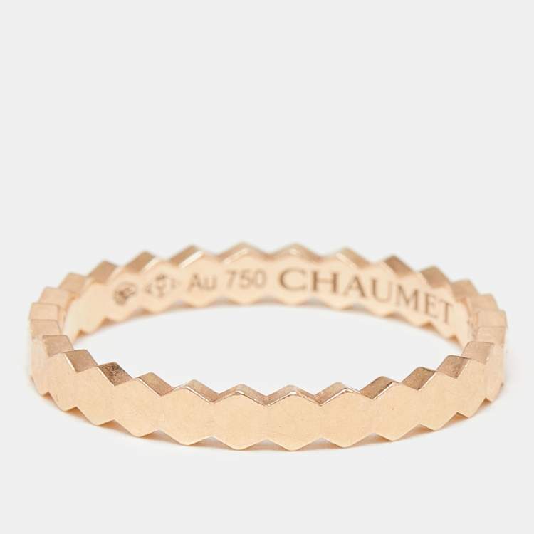 Pre Owned Chaumet Bee My Love 18K Rose Gold Band Ring Size 51