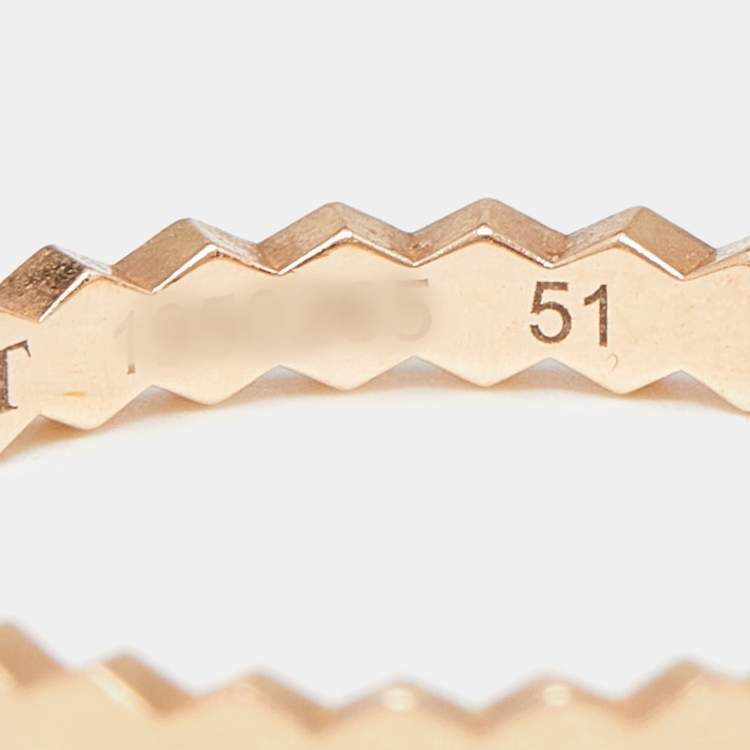 Pre Owned Chaumet Bee My Love 18K Rose Gold Band Ring Size 51