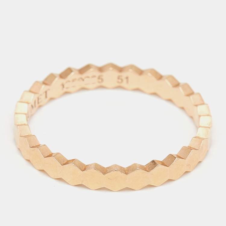 Pre Owned Chaumet Bee My Love 18K Rose Gold Band Ring Size 51
