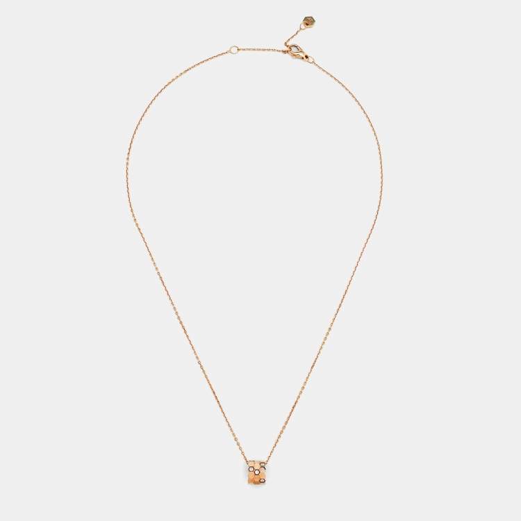Pre Owned Chaumet Bee My Love Diamond 18K Rose Gold Small Model Pendant Necklace