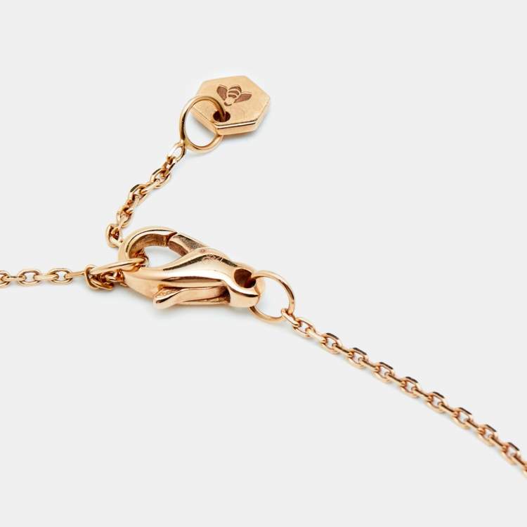 Pre Owned Chaumet Bee My Love Diamond 18K Rose Gold Small Model Pendant Necklace