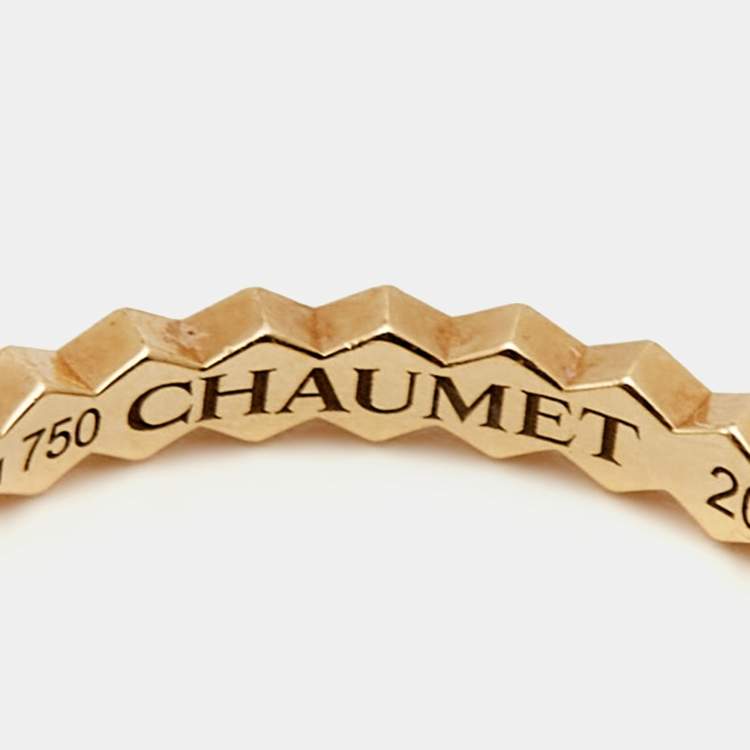 Pre Owned Chaumet Bee My Love 18k Yellow Gold Band Ring Size 54