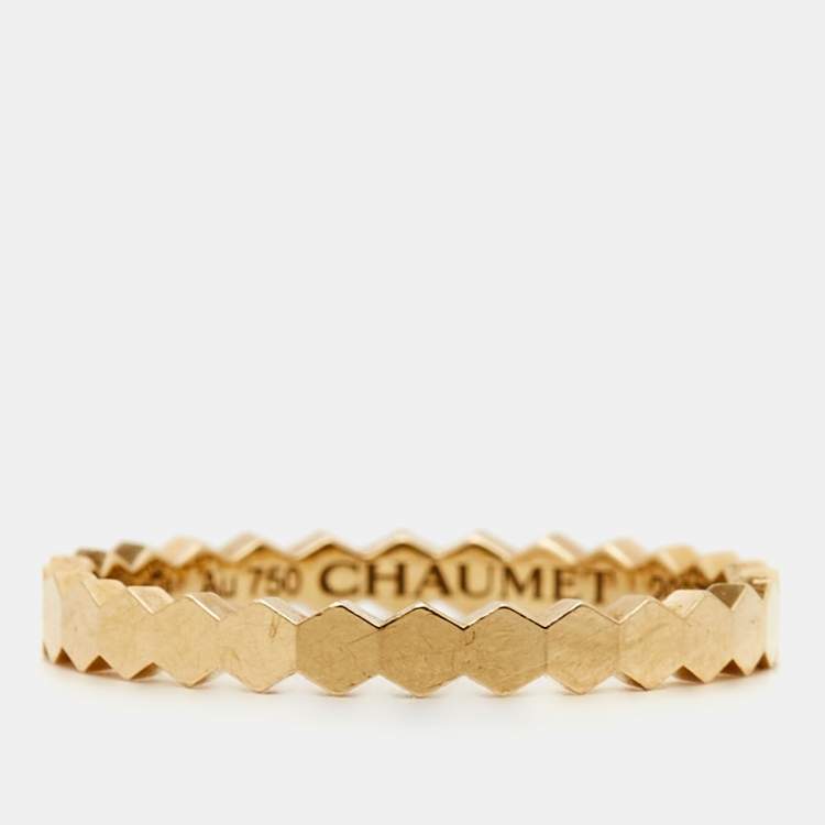 Pre Owned Chaumet Bee My Love 18k Yellow Gold Band Ring Size 54