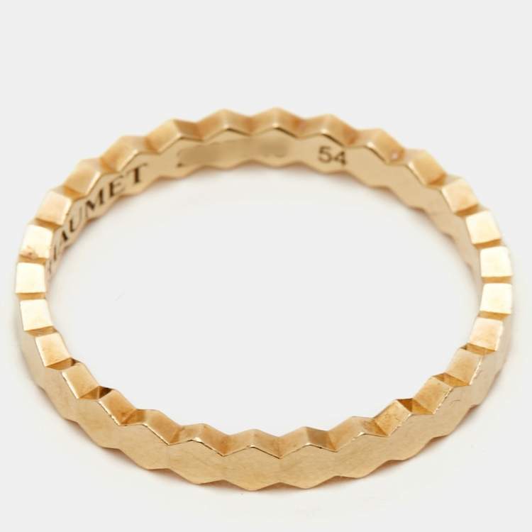 Pre Owned Chaumet Bee My Love 18k Yellow Gold Band Ring Size 54