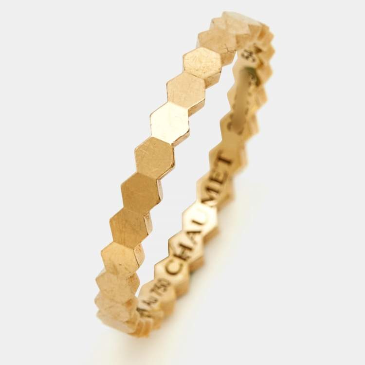 Pre Owned Chaumet Bee My Love 18k Yellow Gold Band Ring Size 54