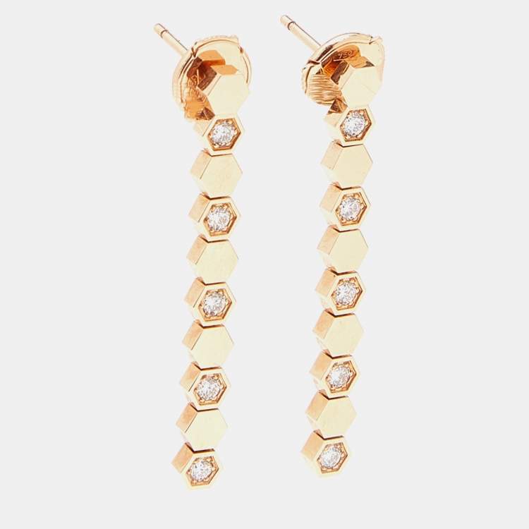 Pre Owned Chaumet Bee My Love Diamond 18k Rose Gold Earrings
