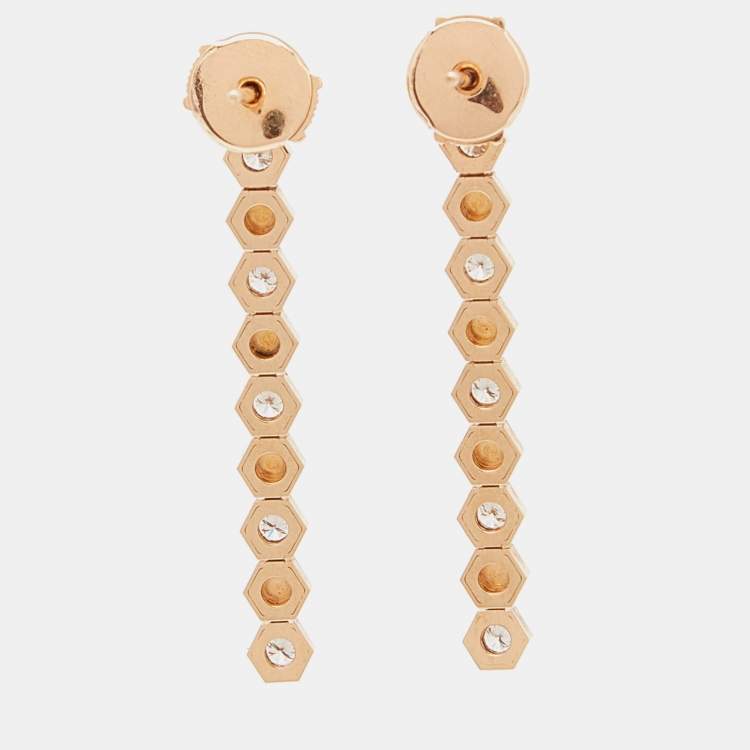Pre Owned Chaumet Bee My Love Diamond 18k Rose Gold Earrings