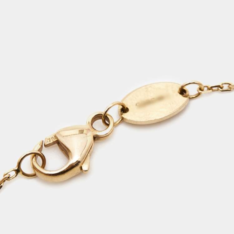 Pre Owned Chaumet Jeux de Liens Diamond Turquoise 18K Rose Gold Chain Link Bracelet