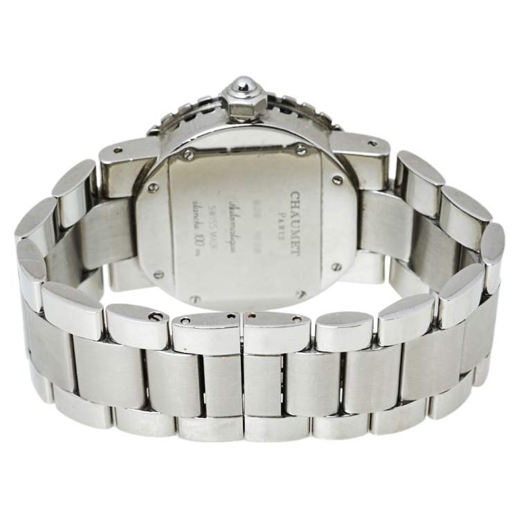 Pre Owned Chaumet Beige Stainless Steel Diamonds Class One 628 Women's Wristwatch 36MM