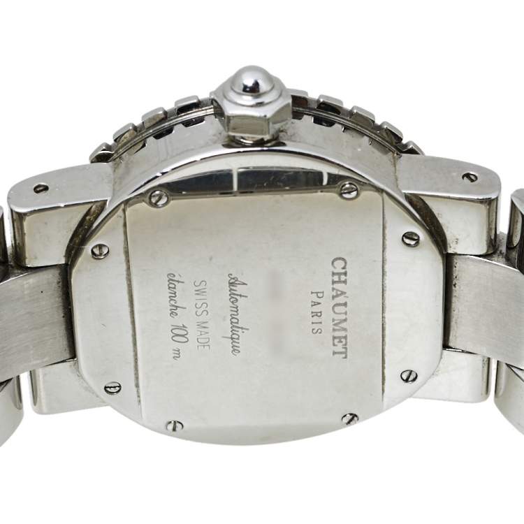 Pre Owned Chaumet Beige Stainless Steel Diamonds Class One 628 Women's Wristwatch 36MM