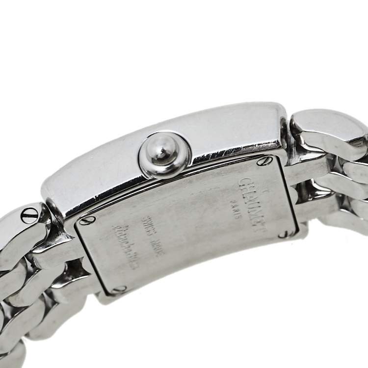 Pre Owned Chaumet Cream Stainless Steel Diamonds Khesis Quartz Women's Wristwatch 21 mm