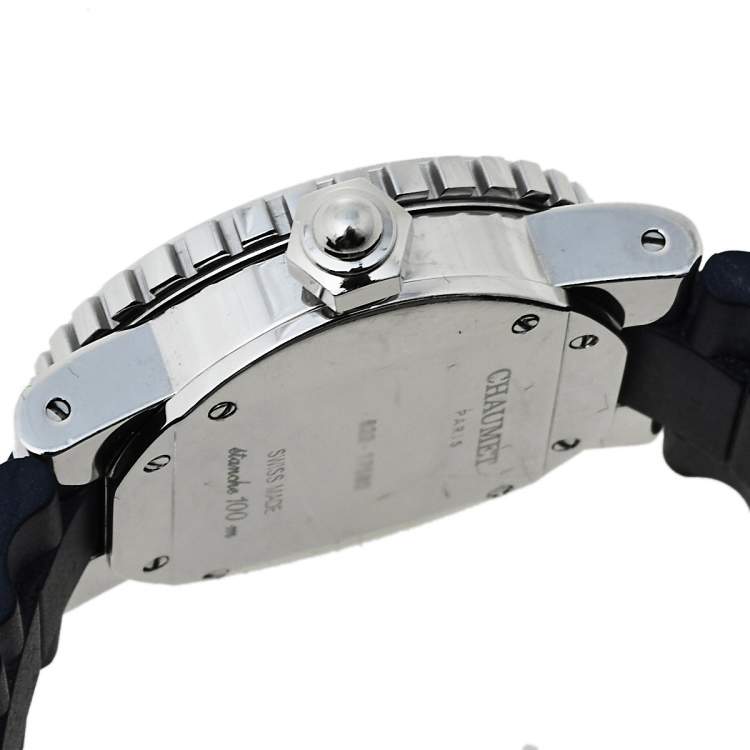 Pre Owned Chaumet Blue Stainless Steel Class One Quartz Women's Wristwatch 33 mm