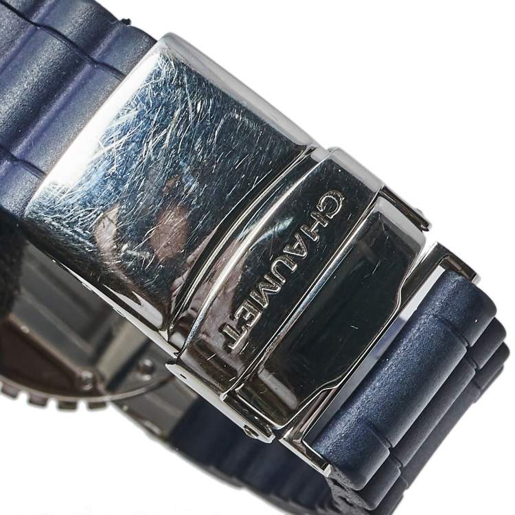 Pre Owned Chaumet Blue Stainless Steel Class One Quartz Women's Wristwatch 33 mm